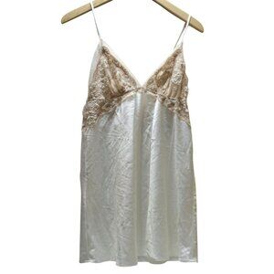 Flora Nikrooz Chemise White Gold Lace Womens‎ S Babydoll Camisole Bridal Wedding